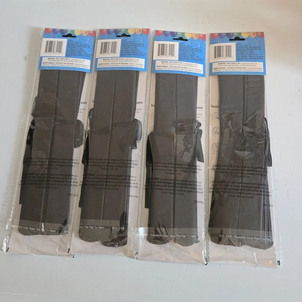 Lot of 8 (4 Packs) Black Tissue Pom Poms 12